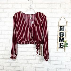 L.A Hearts burgundy crop top size S